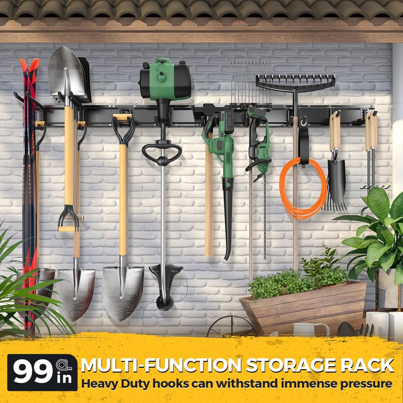 LBT 99" Garage Tool Organizer Wall Mount - 1000lbs Garden