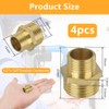 Flintronic 4PCS Brass Tap Valve Connector, G3/8 Inch Brass Double