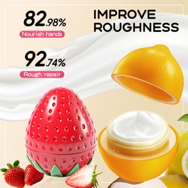 2 Pack Hand Cream Gift Set For Women,Bridesmaid Gifts,Bachelorette Party Favors,Thank You Gifts,Birthday Gifts for Women,Mini Hand Lotion Bulk Travel Size for Dry Cracked Hands (Strawberry & Lemon)