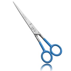 Professional Hairdressing Scissors Hair Cutting Scissors Shears for Barber Salon Home - with Antibacterial Comfort Rubber Grip 100% Stainless Steel (Blue)