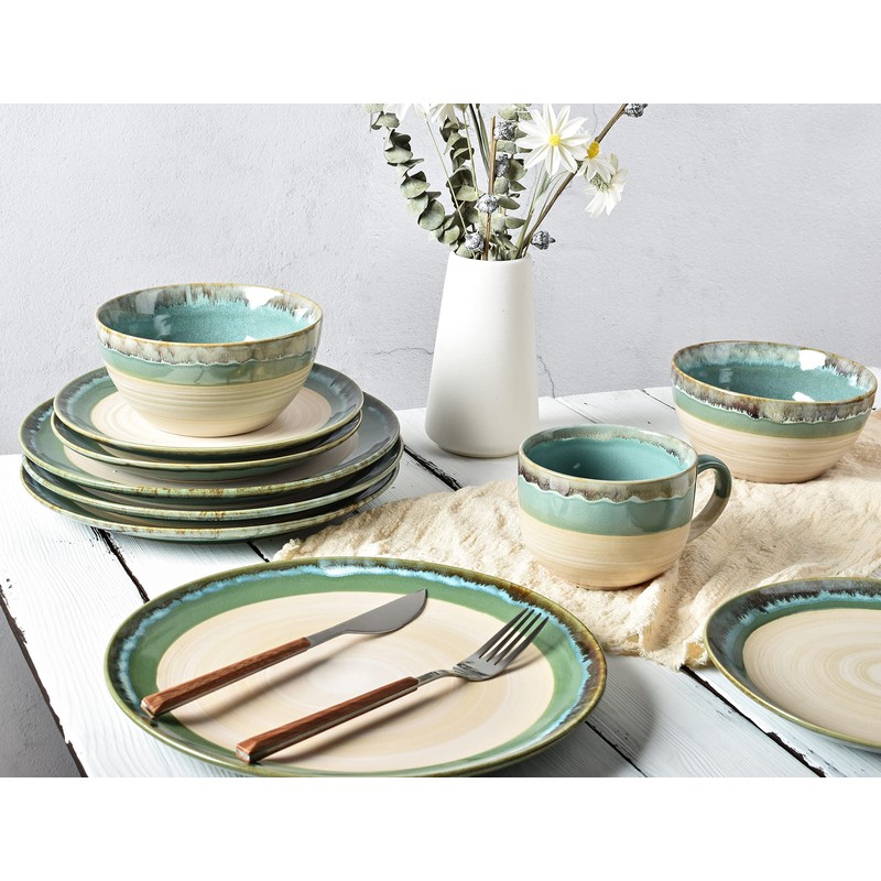 Bosmarlin Stoneware Dinner Plates, 10.5 inches, Set of 4 for