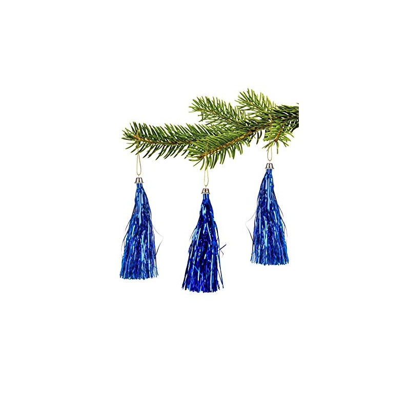 Lamettini Lametta Anhänger Christbaumschmuck Weihnachtsanhänger (10, Blau)