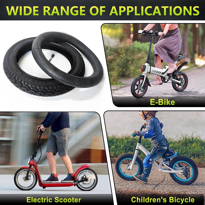 2-Pcs 14x3.0 Bike Inner Tube, 14x3 Tire Tube with CR202