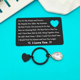 Engraved Wallet Insert Card for Boyfriend Fiance Husband Anniversary Card for Him Christmas Birthday Gifts Wedding Anniversary Valentines Day Gifts I Love You Gifts for Him Boyfriend