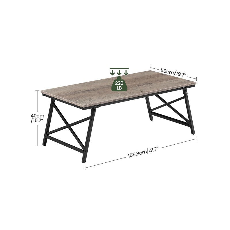 CHOEZON 41.3" Folding Coffee Table with Safety Buckles, Low Coffee