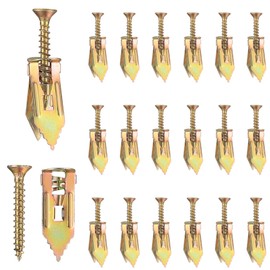 100 Pcs Plasterboard Fixings Screws ＆ 100 Pcs Wall Plugs, Cavity Wall Fixing Plasterboard Anchors and Screws, Hollow Wall Expansion Anchors with Self Drilling Screws for Gypsum Board (100)