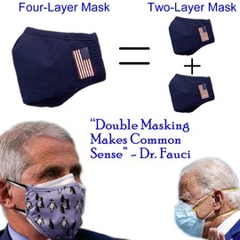 Cleanbreath Reusable and Washable Four Layers Cloth Mask (3Pack Black-Blue-Dark Gray)