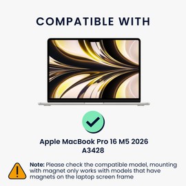 kwmobile Laptop Privacy Screen for Apple MacBook Pro 16 M5 2026 A3428 - Magnetic Computer Privacy Screen Shield - Laptop Monitor Protector - Anti Glare Blue Light Blocking