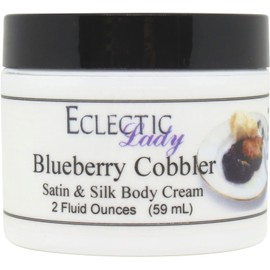 Eclectic Lady Blueberry Cobbler Satin and Silk Cream, Body Cream, Body Lotion, 2 oz - Shea Butter, Aloe, Silk Amino Acids, Vitamin E, Phthalate-Free, Handcrafted in USA - Perfect For Women