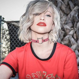 JewelryWe Women's Leather Choker Necklace Cute Cat Ear Shaped Leather Cord Necklace