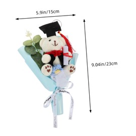 Beavorty Graduation Bear Doll Bouquet Adorable Soft Doctor Bear Flower Arrangement for Graduation Celebrations Lightweight Portable for Graduates Party Decoration