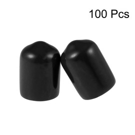 uxcell 100pcs Rubber End Caps 3/8-inch(9.5mm) ID Vinyl Round Tube Bolt Cap Cover Screw Thread Protectors Black