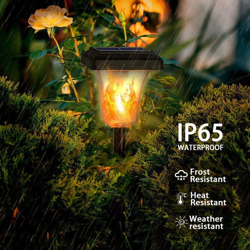 Swingers Solar Lights Outdoor,with Upgraded 2nd-gen Flame tech,LED Solar Torch