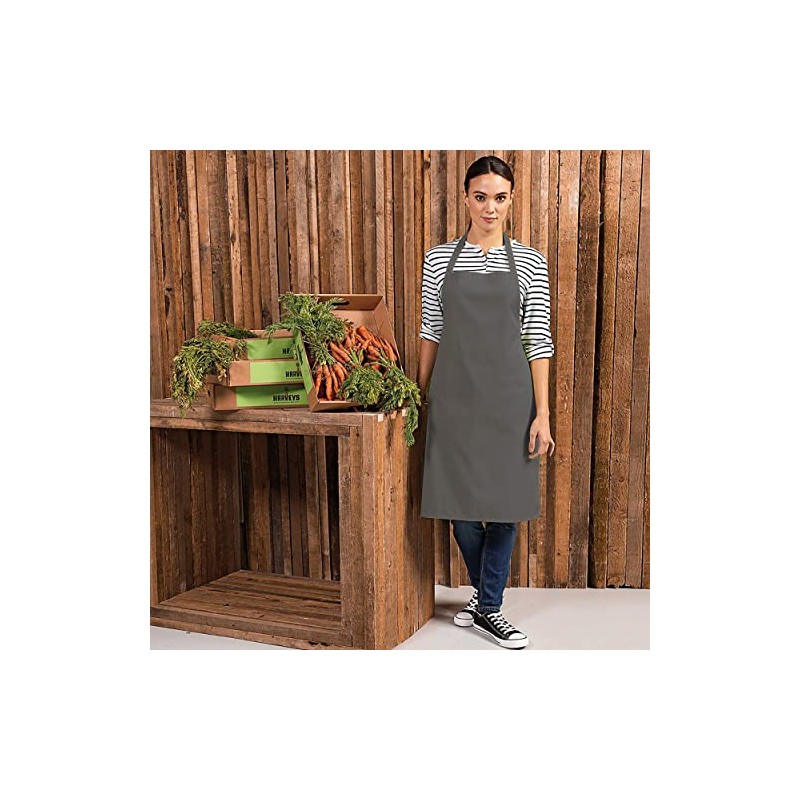 Premier Colours Bib Apron / Workwear (One Size) (Dark Grey)
