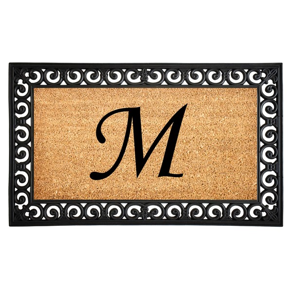 Calloway Mills 104132436 Gabriel Monogram Doormat, 24" x 36", Natural/Black (M)