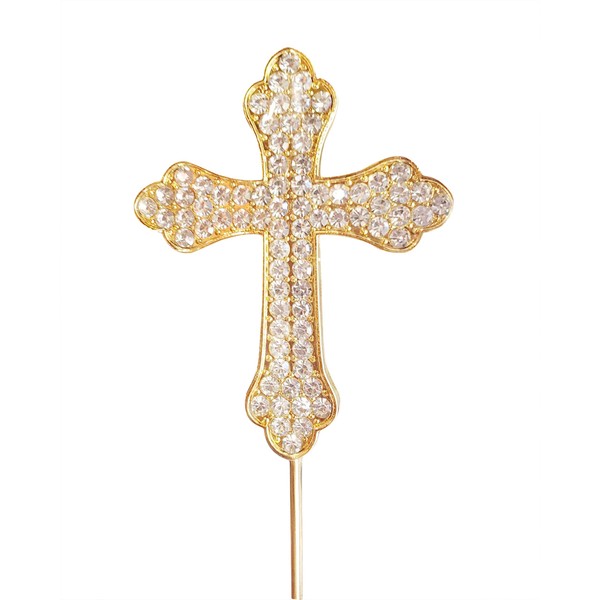LOVENJOY Decoración para tarta con diamantes de imitación, color dorado (5,5 cm de ancho)