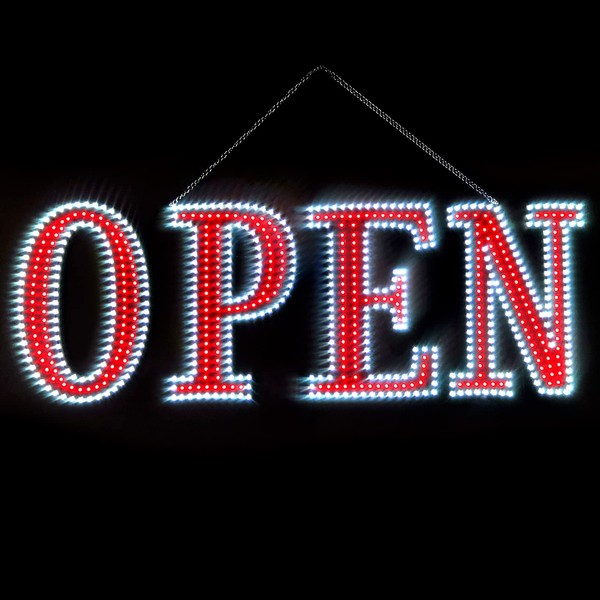 40"x14" Extra Large LED Open Signs for Business, Unique Design