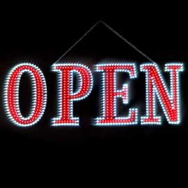 40"x14" Extra Large LED Open Signs for Business with Remote Control, 10 Levels Brightness Adjustable Unique Design Super Bright with Chain, High Visibility for Store Bar Hotel Retail Shop Salon Office