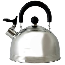Mr. Coffee Carterton Stainless Steel Whistling Tea Kettle – 1.5-Quart Capacity, Mirror Polish Finish, Durable Tea Kettle for Stovetop, Fast Boiling, Easy Pouring