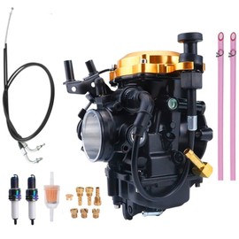 YJGZSVK 883 Carburetor CV40 + 43" Throttle Cable for Harley Davidson Sportster 883 XL883 1200 XLH1200 Touring Dyna FXR FXD 1998-2016 Softail 1988-2017 Replace 27490-04 27421-99C 27421-99A Carb