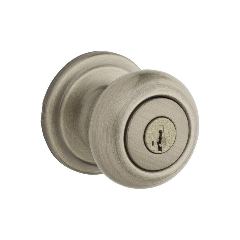 Kwikset Juno Entry Door Knob with Lock and Key, Secure