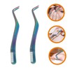 Outanaya 2pcs Professional Eyelash Applicator Tool Lash Tweezers Fine Pointed