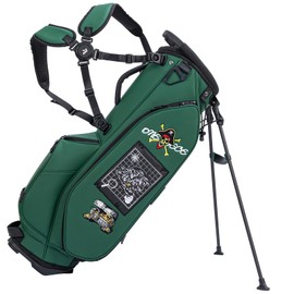 Lightweight Golf Stand Bag with 5 Way Full-Length Dividers Multi-Function 6 Pockets and Funny Detachable Pocket Patch Golf Bags for Men and Women (4-Green EMB)