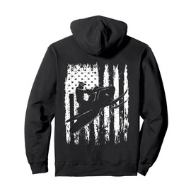 Vintage USA Flag Snowmobile Moto Sled Rider Snowmobiling Pullover Hoodie
