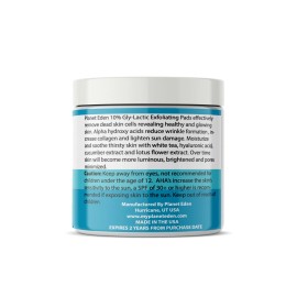 Planet Eden 10% Gly-Lactic Glycolic & Lactic Acid Skin Exfoliating Pads 60 count