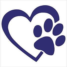 HEART with DOG PAW Puppy Love 4 (color: PURPLE) Vinyl Decal Window Sticker for Cars, Trucks, Windows, Walls, Laptops, and other stuff. by pet DECALS