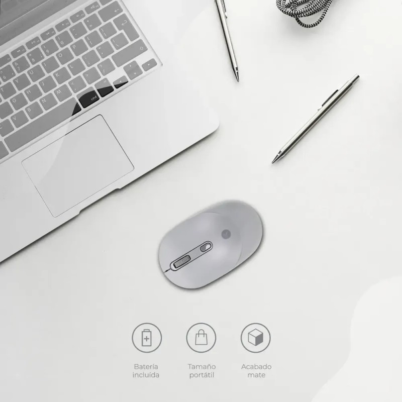 Mouse Techzone Inalámbrico Click Silencioso 1600 Dpi Gris Gris