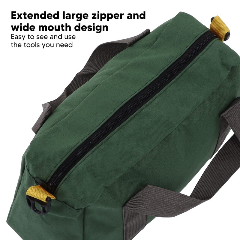 Canvas Tool Bag, Wide Neck Tool Bag, Portable Waterproof Canvas