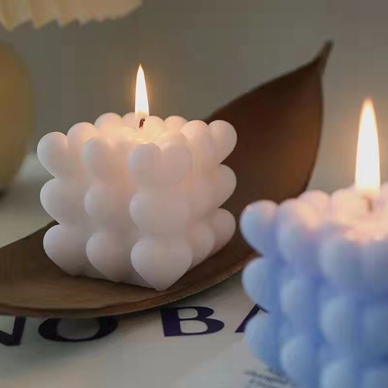3D Heart Cube Aromatherapy Candle Silicone Mold Food Grade Candle
