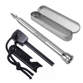Jialefu Fire Blower Stick, Fire Starter Bellows, Fire Starting Kit + Flint, Fire Starter Tool, Ignition Tool, Barbecue Tool Set, Survival Tool