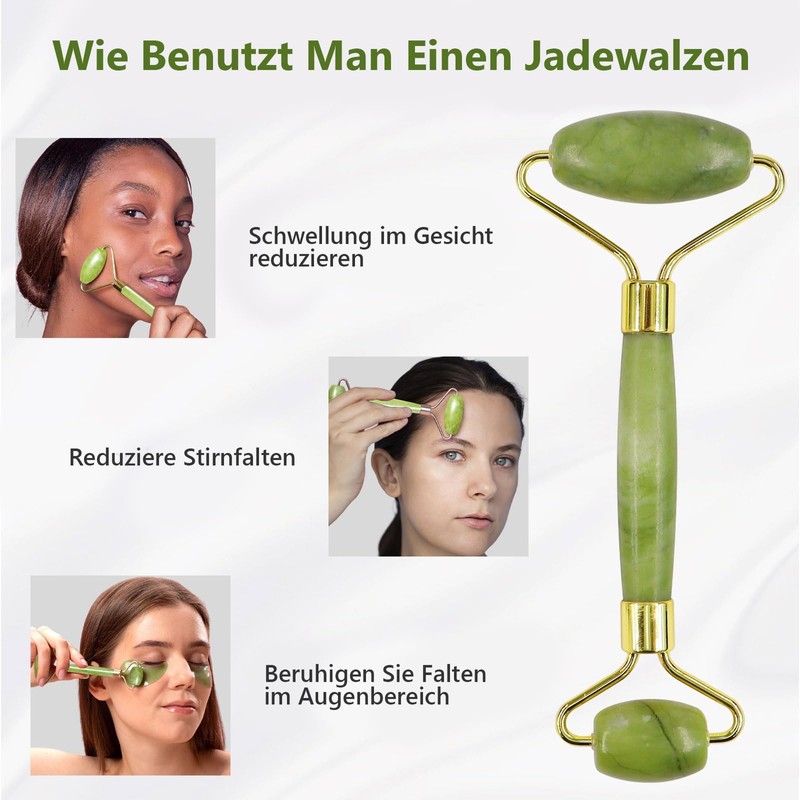 GUGUG Gua Sha Stone and Face Jade Roller Set for