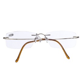 Jcerki Super Light Titanium alloy Bifocal Reading Glasses Men Women Fashion Rimless Reading Eyeglasses + Eyewear Case