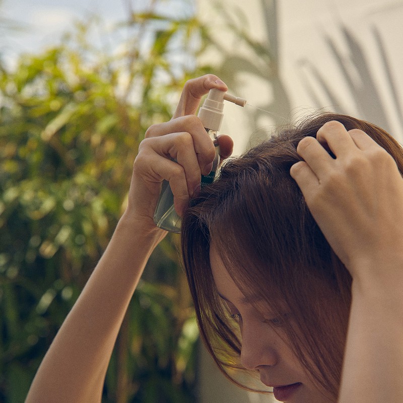 Aromatica Scalp Strengthening & Root Nutrition Tonic Sprayed Directly on