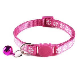 Tafeiya 2 Pack Cat Collars Safety Collar With Quick Release Break Away Buckle and Bell, Adjustable Cute Kitten Collar Suitable for all Domestic Cats (Pink/Pink)