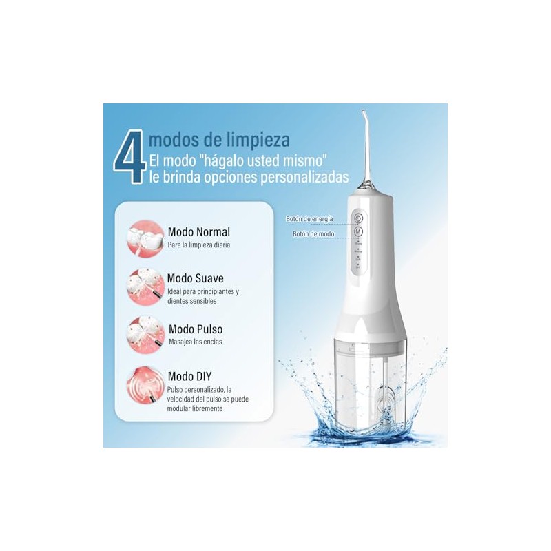 KIROGILY Irrigador Bucal, Water Flosser con Deposito De Agua de