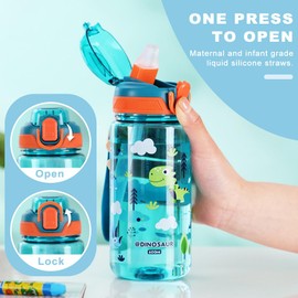 MHwan Children's Drinking Bottle, 600 ml, Robust, Durable, Unicorn Drinking Bottle, Leak-Proof, BPA-Free, Cute Children's Bottle, Suitable for School Travel, Portable Children's Water Bottle with