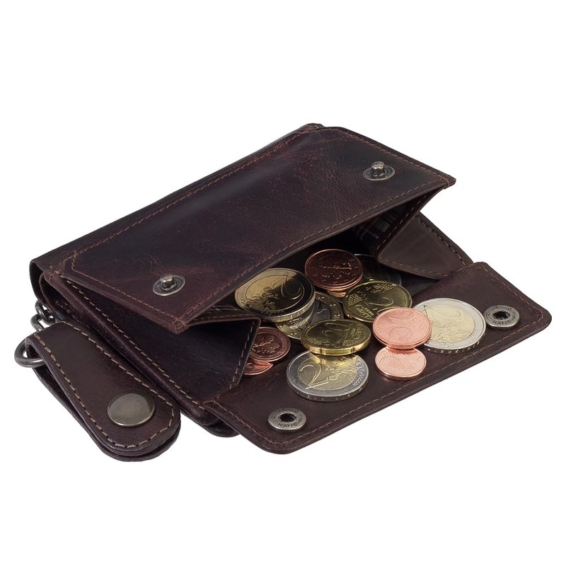 Leather Biker Wallet with Chain Biker Purse 10 cm Various