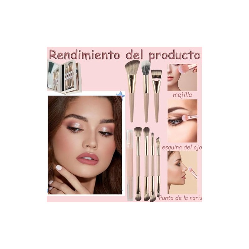 Lumbor37 Brochas para Maquillaje, Set de Brochas de Maquillaje con