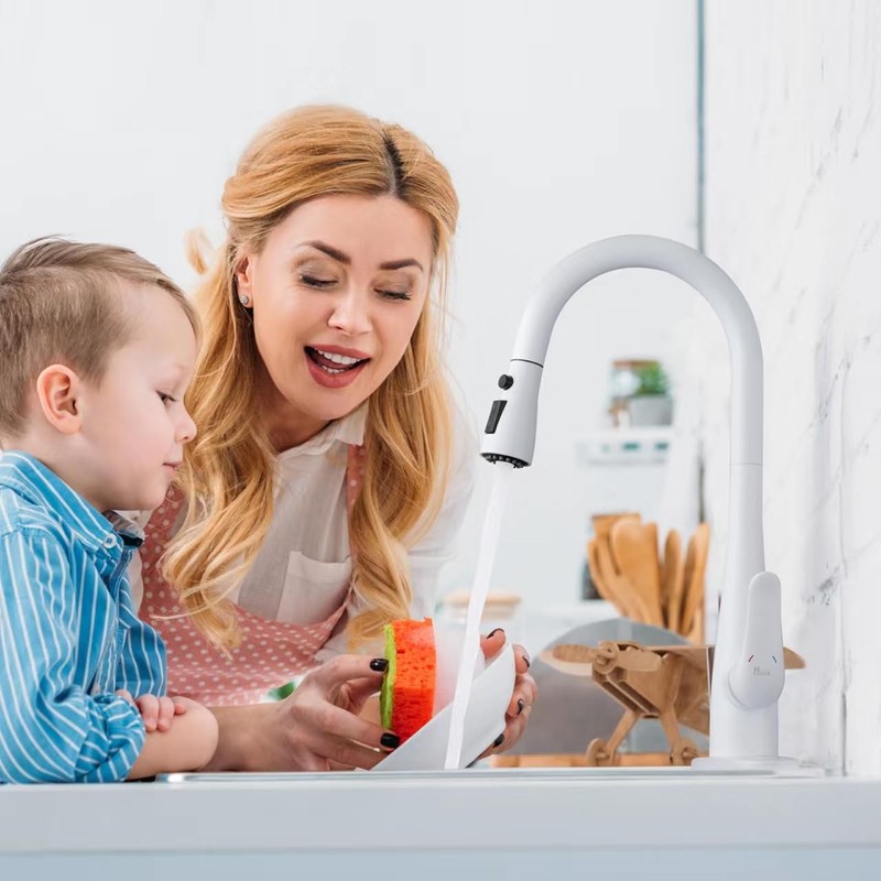HGHGK Kitchen Faucet with Soap Dispenser and Pull Down Sprayer