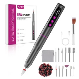 Nagelfräser Kabellose Elektrische Nagelfeile - 35000 U/Min Nagelfräser für Gelnägel, 12 IN 1 Professionell Fräser für Nägel & Acrylnägel, Maniküre Pediküre Set mit 5 Geschwindigkeiten VC21T004