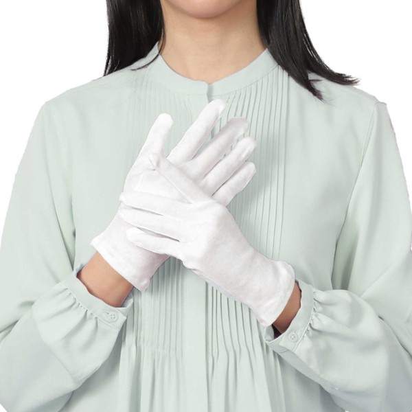 CHELABO Dermatologist Supervised White Gloves, Work Gloves, Inner Gloves, Night Gloves, Cotton Gloves, For Work (Gusset, 5 Pairs, M)