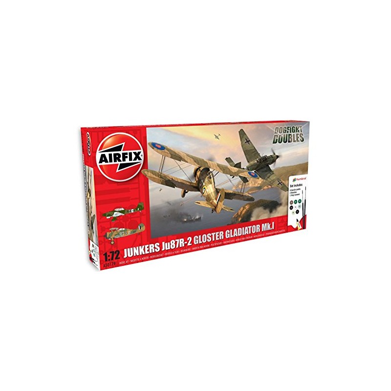 Airfix A50179 Dogfight Doubles JU87B/Gloster Gladiator – Scale 1:72