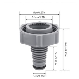 2 pcs Pool Drain Valve,5.4 cm Length, Plastic Pool Drain Adapter Pool Drain Connector for Pool Hose Adapter Swimming Pool Drain Parts