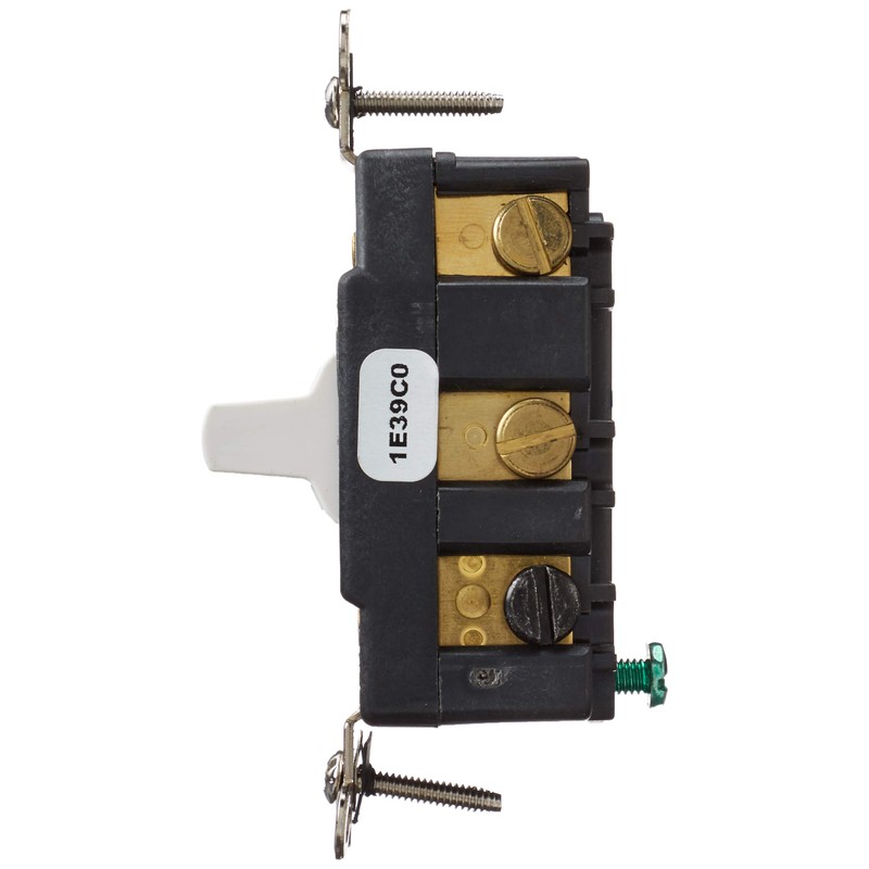 Leviton 20-Amp 120/277-Volt Toggle Double-Pole AC Quiet Switch, 1286-W, White