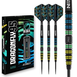 RED DRAGON Darts - Dragonfly 95 25g - 95% Tungsten Professional Steel tip Darts Set with Dart Flights and Dart Shafts (Stems)