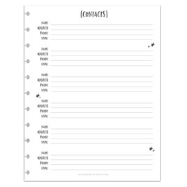 BetterNote Contact Address Refill Pages for Disc Notebooks, Fits TUL, Happy Planner, Levenger Circa, Staples ARC, Talia (Whimsy- 50 Sheets, 11-Disc, 8.5"x11")